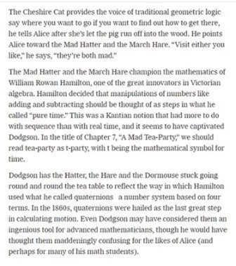 Algebra in Wonderland 13