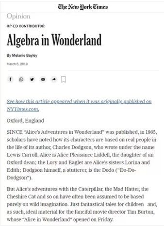 Algebra in Wonderland 7