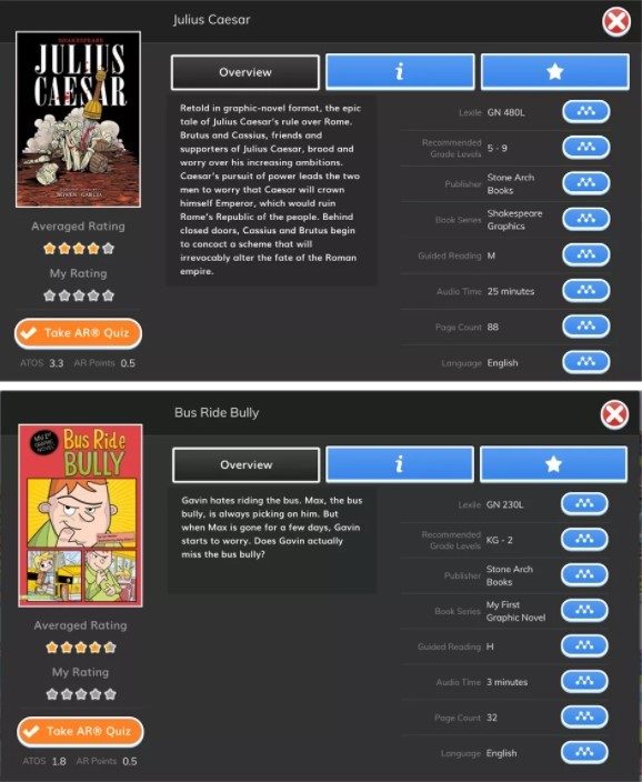 MyOn Online Julius Caesar Bus Ride Bully