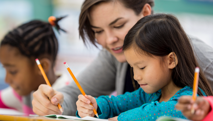 Test Prep Program (GK-6) Student learning with teacher
