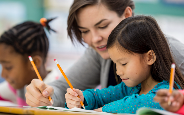 Test Prep Program (GK-6) Student learning with teacher