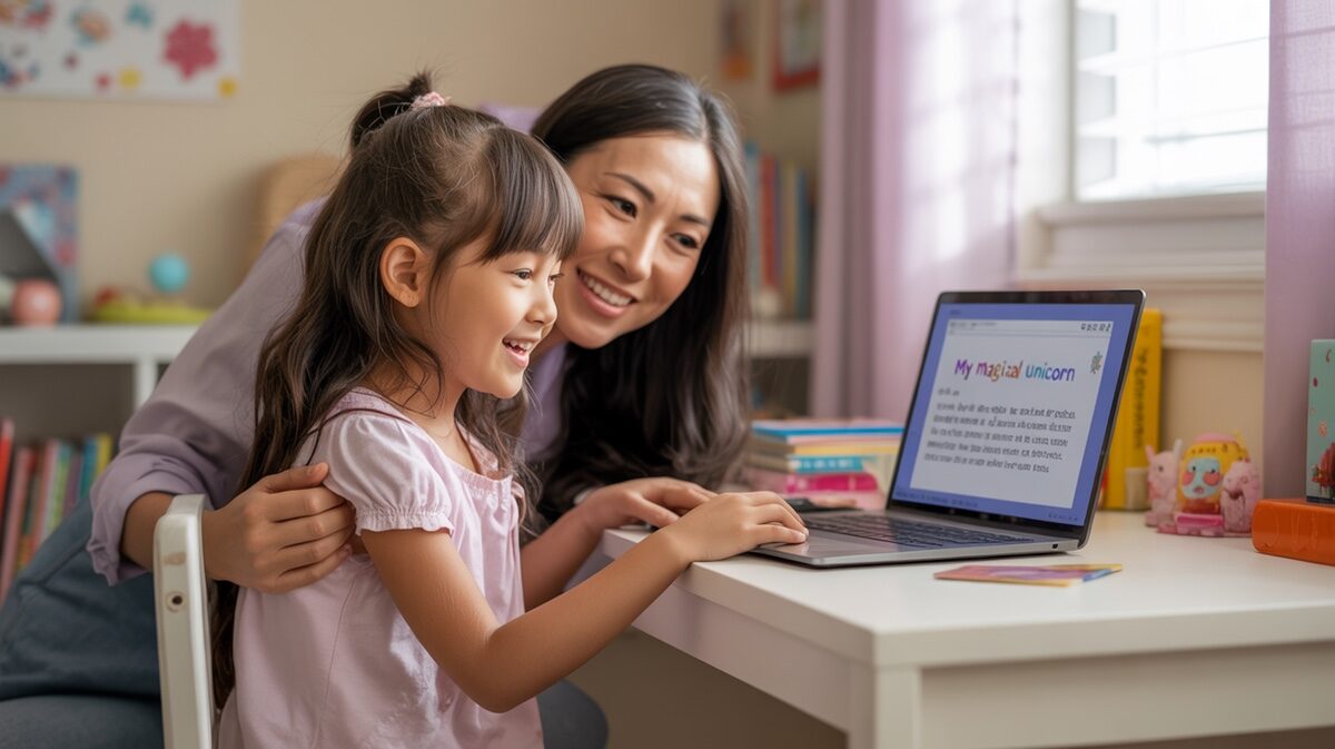 Mother Helping Daughter Enter a Writing Contest